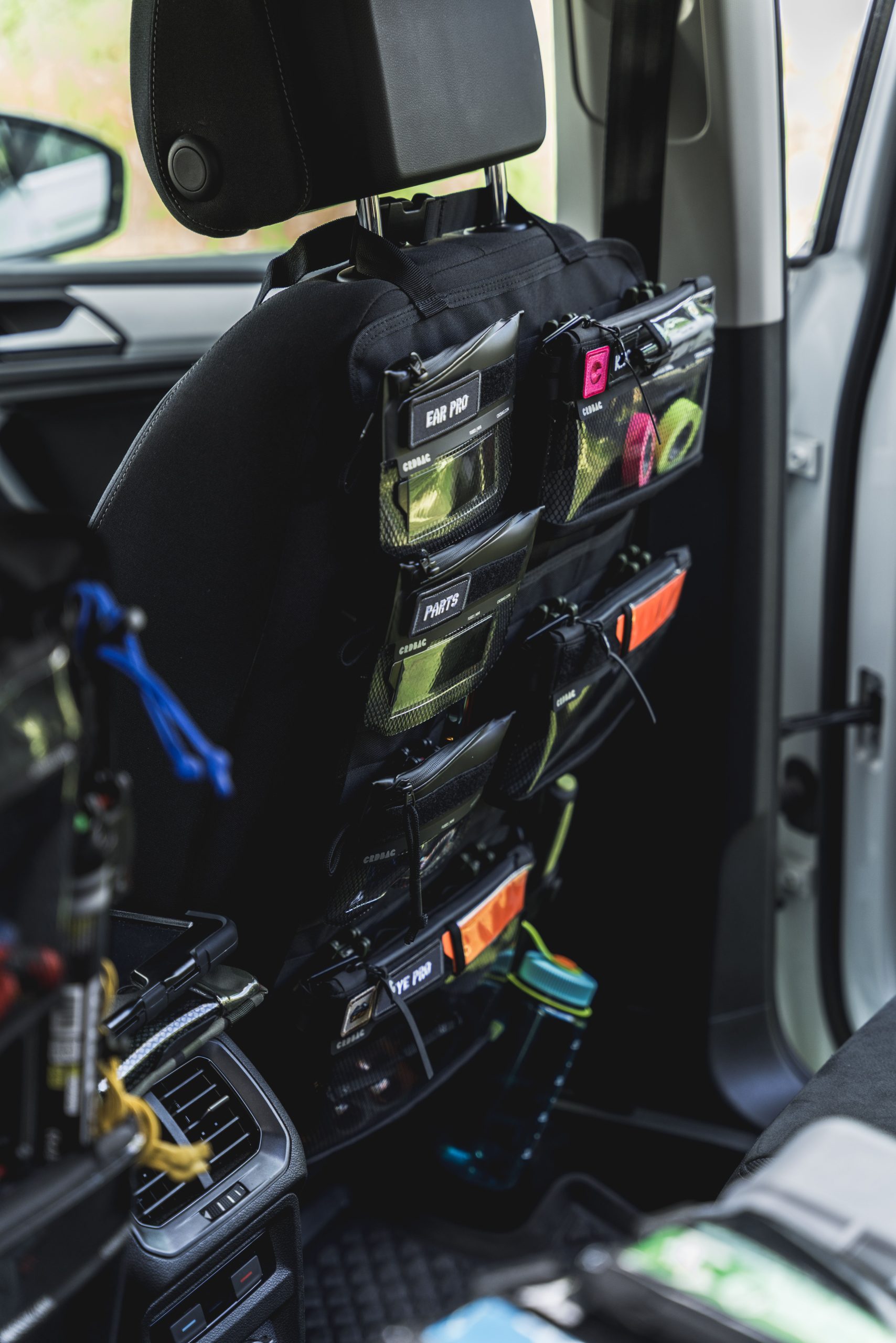 Vehicle interior storage and organization accessories